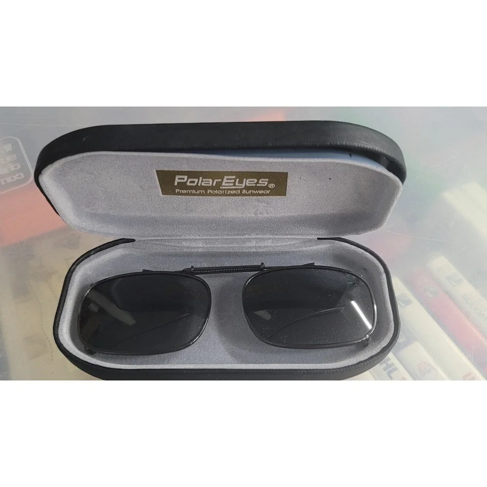 PREMIUM‎ POLARIZED CLIP-ON SUNGLASSES, Polar Eyes, UV Protection, Case, Sunwear